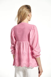 PERFORATED EMBROIDERED VOILE ALBIS SHIRT